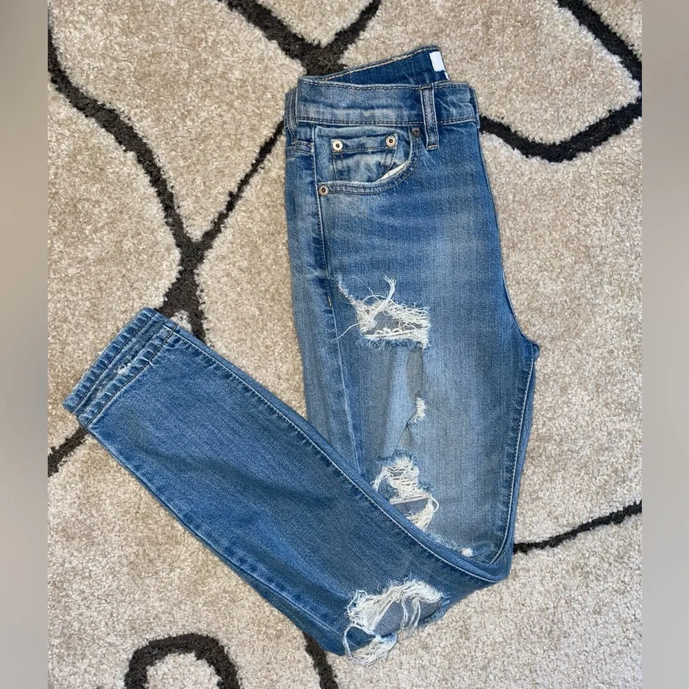 Pistola Presley Destroyed High Waist Relaxed Jeans - Picture 7 of 11